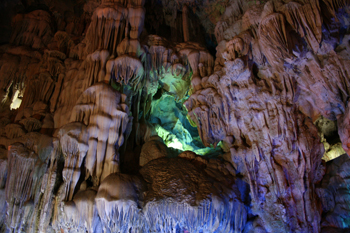Inside the caves at Halong Bay