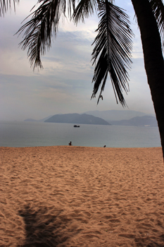 The pinkish sands of the Nha Trang beaches