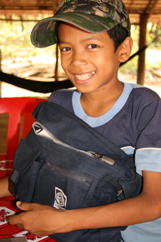 Happy schoolboy in Cambodia