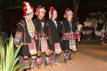 Akha friendship dance performed in Chiang Mai Thailand