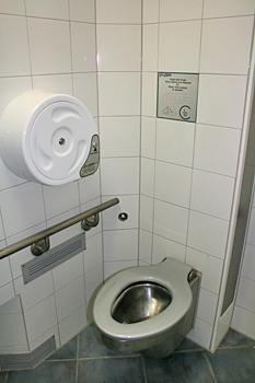 Auto flushing toilet and spit shined interior in Franz Josef New Zealand