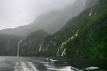 More waterfalls at Milford Sound New Zealand