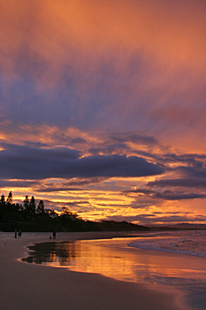 Byron Bay Beach at sunset Australia