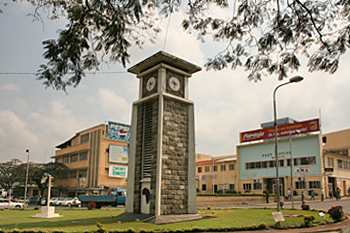 Clock tower in center of Arusha Tanzania