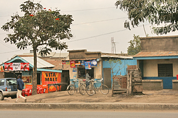 Roadside shacks in Arusha Tanzania