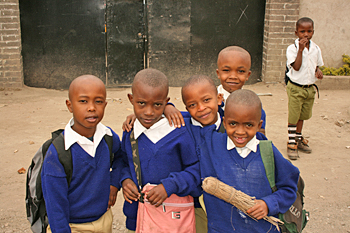 Kids in school uniforms in Arusha Tanzania