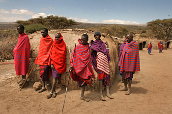 Maasai Warriors in Ngorongoro Conservation area Tanzania