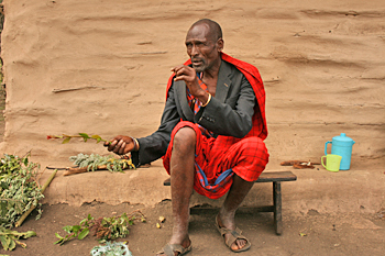 Herbal man in a Maasai village in Tanzania