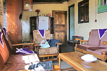 Inrterior of a home of Maasai leader in Tanzania