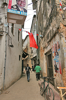 Typical street scene in the capital city of Zanzibar