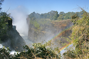 Double rainbow over Victoria Falls Zimbabwe