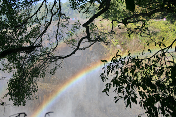 Rainbow over Victoria Falls Zimbabwe