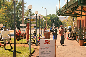 The main street in Victoria Falls Zimbabwe