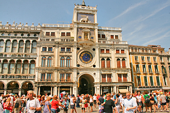 Torre dell'Orologio at St. Mark's Plaza in Venice Italy