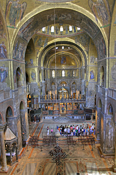 Interior of St. Mark's Basilica in Venice Italy