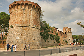 Castle at the entrance to San Gimignano Italy