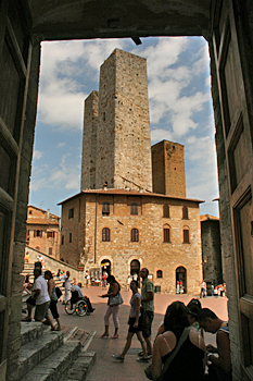 One of 14 remaining towers in the medieval town of San Gimignano Italy