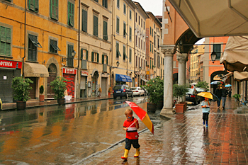 Pisa Italy in the rain