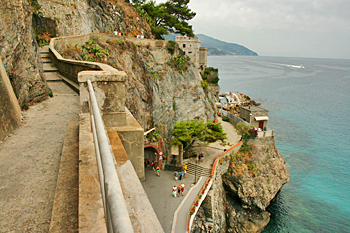 Walking trail leading to the next village in Cinque Terre Italy