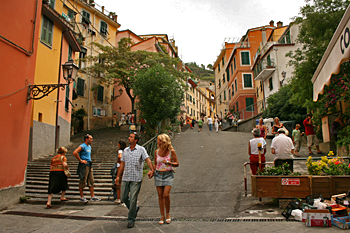 Up and down the hills of Riomaggiore in Cinque Terre Italy