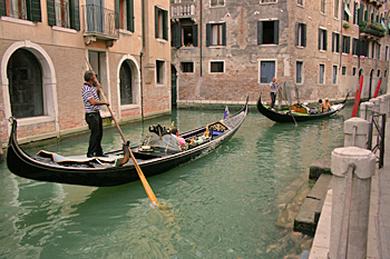 Gondoliers in Venice Italy