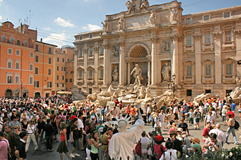 Summertime in Rome Italy means fighting immense crowds