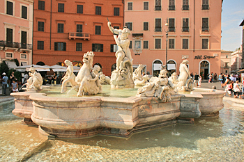 Bernini's Neptune Fountain in Rome Italy
