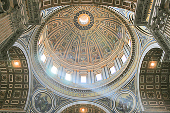 Inside St. Peter's Basiilica in Vatican City Italy