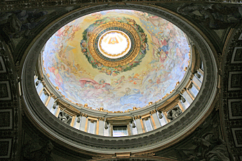 Inside St. Peter's Basiilica in Vatican City Italy