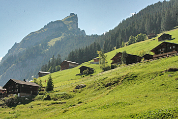 High alpine scenery in Gimmelwald Switzerland