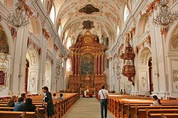 Interior of Jesuit Church in Lucerne Switzerland