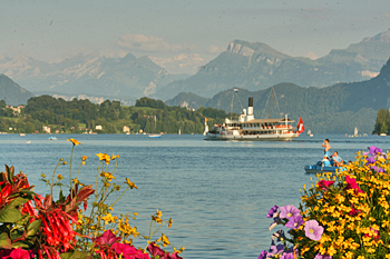 Steamboats sail Lake Lucerne Switzerland
