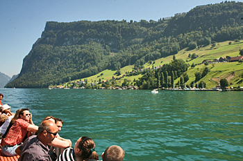 Gorgeous scenery along the shores of Lake Lucerne Switzerland