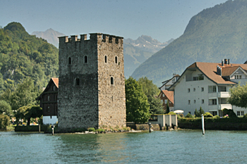 Hergiswil Switzerland on the banks of Lake Lucerne
