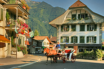 Horse-drawn carriage rides in Interlaken Swtzerland