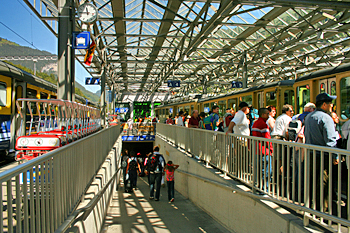 Ost railroad station in Interlaken Switzeerland