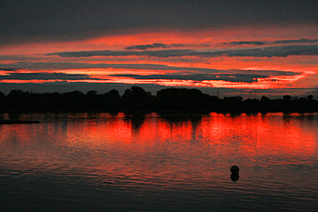 Sunset on the Kankakee River in Illinois