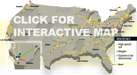 Interactive maglev train map