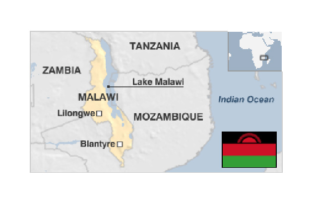 Malawi map courtesy of BBc news