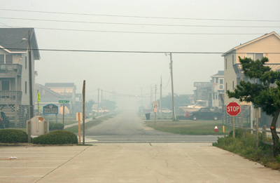 Outer Banks wildfire smoke