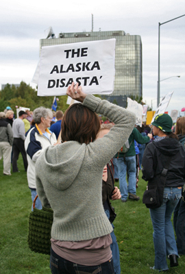 Anti-Palin rally Anchorage Alaska