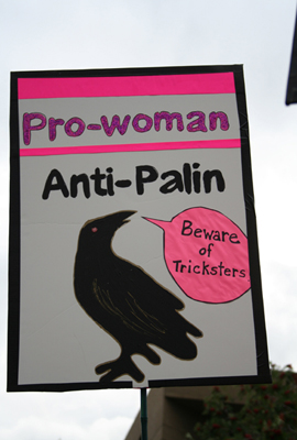 Anti-Palin rally Anchorage Alaska
