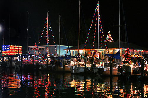 Dunedin Old Fashioned Christmas 2022 Holiday Boat Parade In Dunedin, Florida