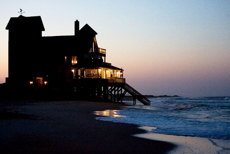 The ocean sweeps beneath the house where "Nights In Rodathe" was filmed