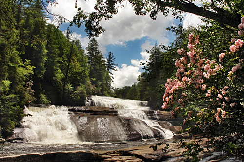 At the base of Triple Falls, DuPont State Forest, Brevard, North Carolina