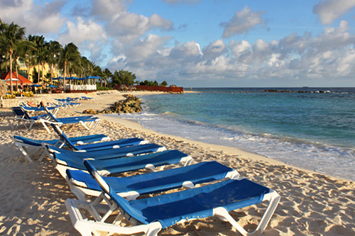 Just steps away from the pool - a gorgeous beach at Curacao's Marriott Beach Resort