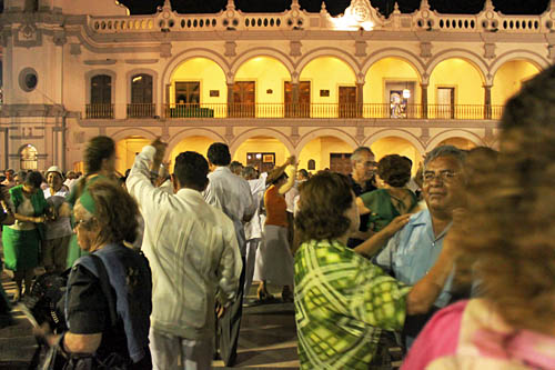 Every weekend, dancers fill the Zocalo in Veracruz