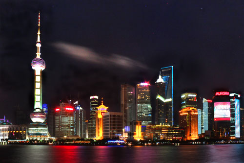 Shanghai Skyline at night China