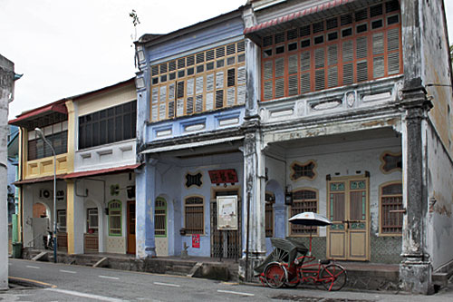 Lovely old row houses in George Town Penang Malaysia