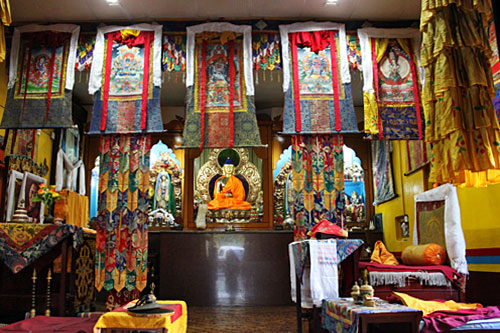 Altar at Shree Gaden Dhargay Ling Monastery